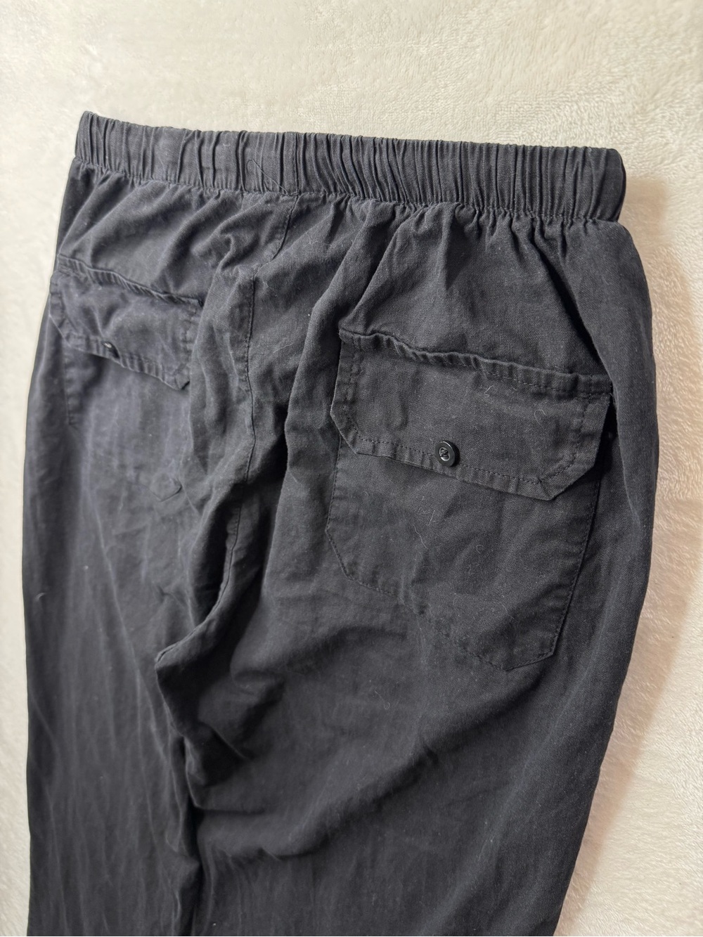 Black Drawstring Casual Pants, Trousers size Medium - Picture 11 of 11